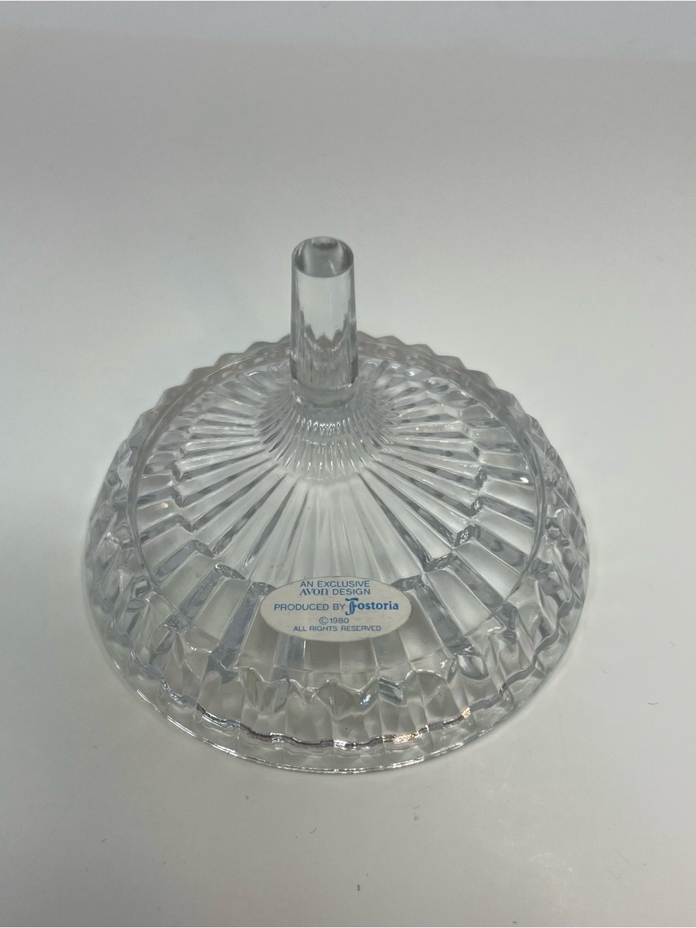 FOSTORIA  Avon American Clear Stem Ring Holder/Soap Dish Combination Vtg 1980